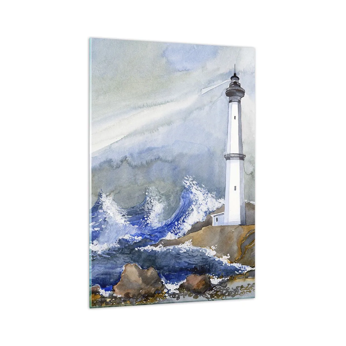 Schilderen op glas - Tegen de duisternis en de storm - 70x100 cm