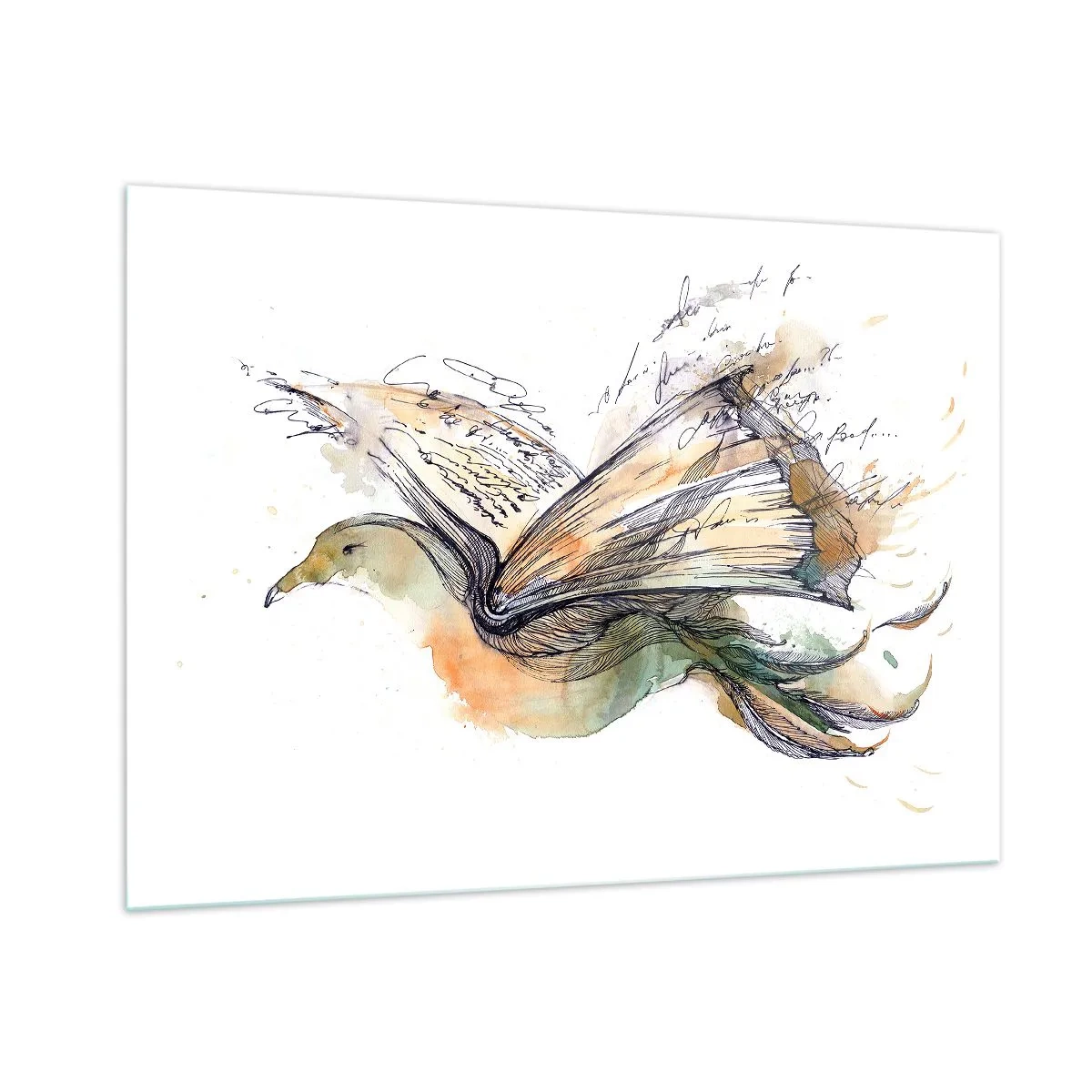Schilderen op glas - Op de vleugels van poëzie - 100x70 cm