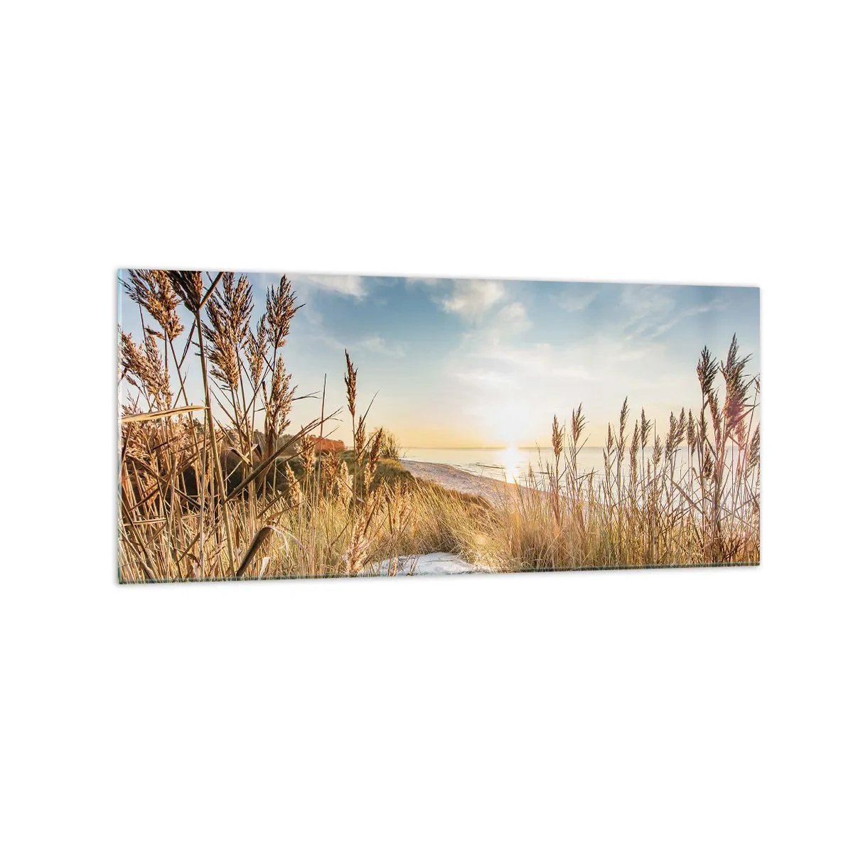 Schilderen op glas - Noord strand - 120x50 cm