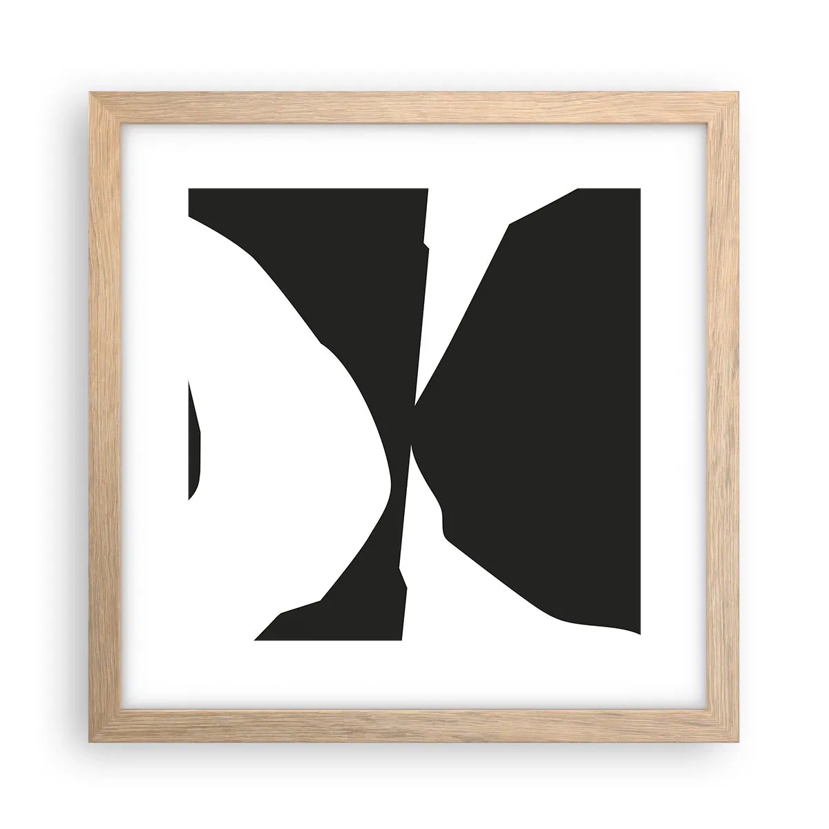 Een poster in een licht eiken lijst - Positief – negatief - 30x30 cm