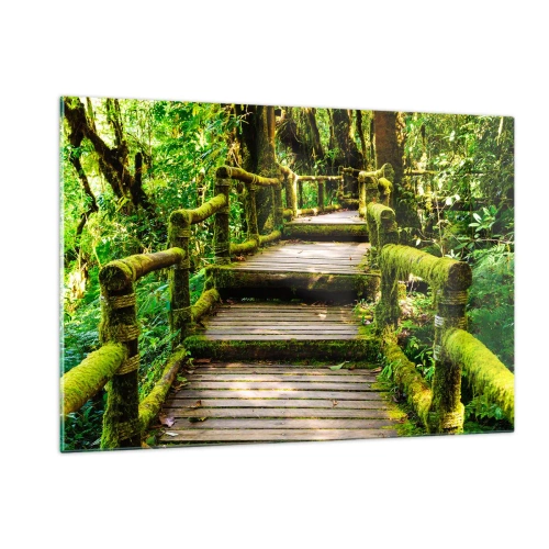 Schilderen op glas - Door de gang van groen - 120x80 cm