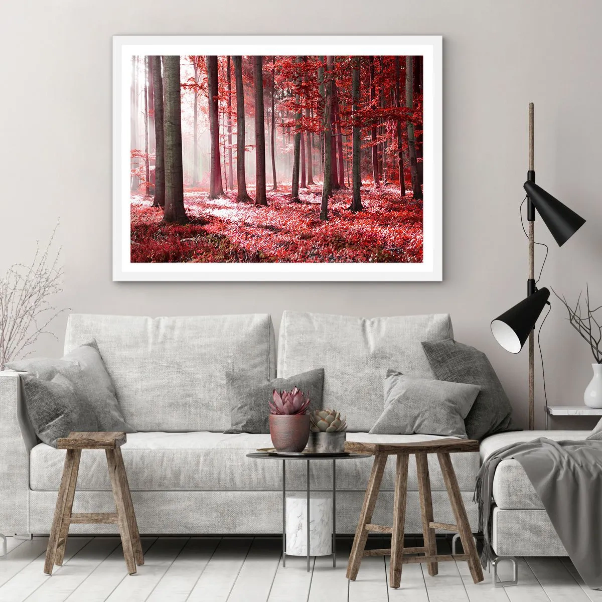 Poster in een witte lijst - Rood is net zo mooi - 50x40 cm