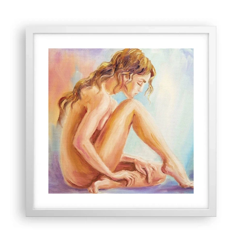 Poster in een witte lijst - De daad van de jeugd - 40x40 cm