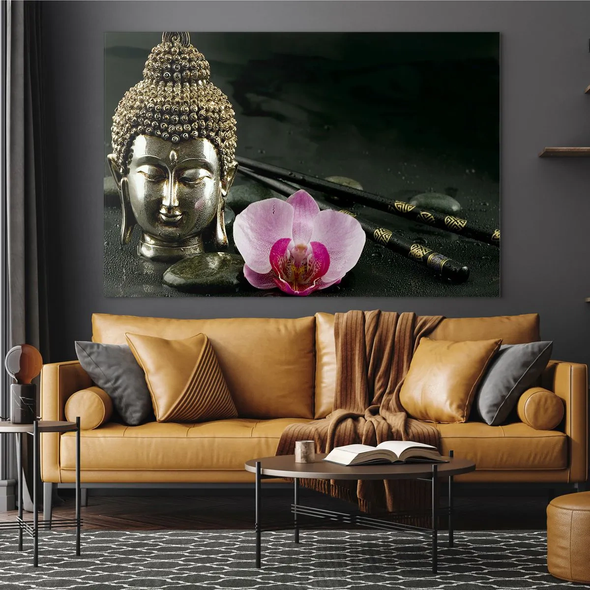 Schilderen op glas - Harmonie van wijsheid en schoonheid - 120x80 cm