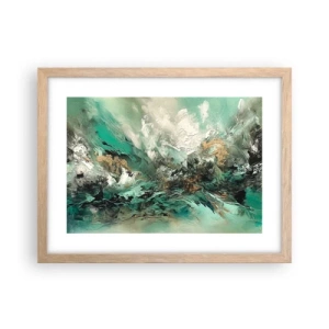 Een poster in een licht eiken lijst - Emerald en zwarte branding - 40x30 cm