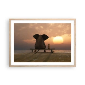 Een poster in een licht eiken lijst - Het is goed om samen stil te zijn - 70x50 cm