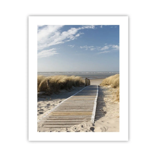 Poster - Achter het duin, in het ruisen van gras - 40x50 cm