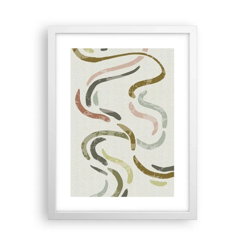 Poster in een witte lijst - Een vrolijke dans van abstractie - 30x40 cm