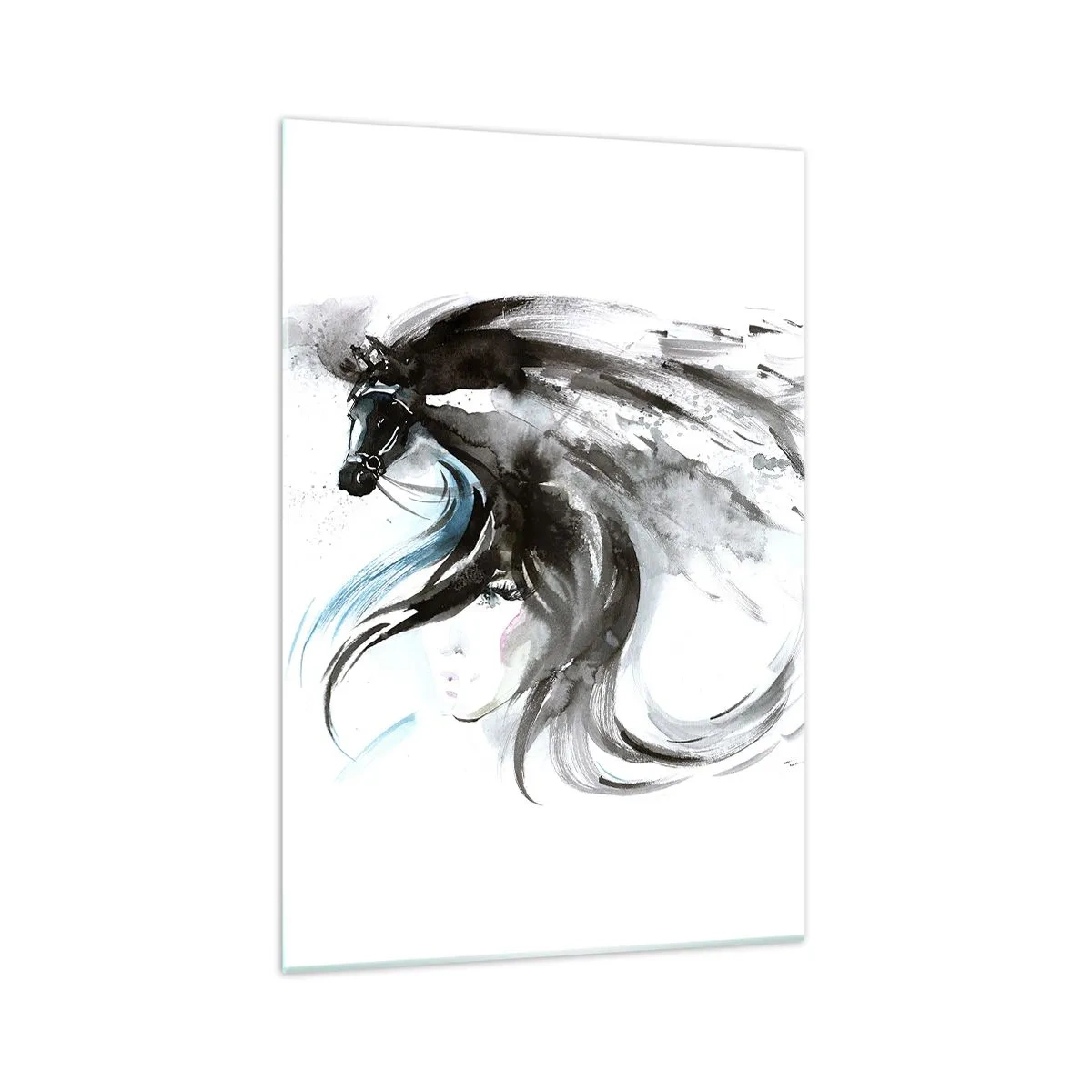 Schilderen op glas - Galop van de Zwarte Prins - 70x100 cm