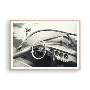 Een poster in een licht eiken lijst - Weer voor de rijken - 100x70 cm