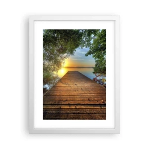 Poster in een witte lijst - Neem de tijd, ga zitten - 30x40 cm