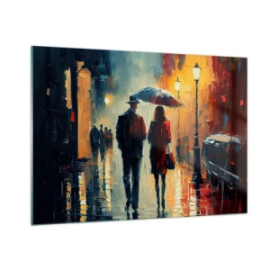 Schilderen op glas - Stedelijk love strory - 100x70 cm