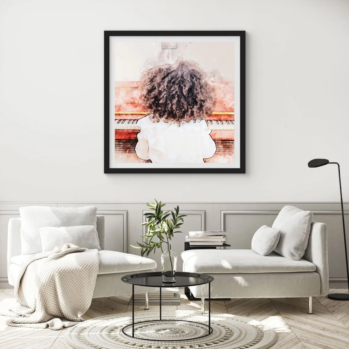 Poster in een zwarte lijst - In de nieuwe wereld - 40x40 cm