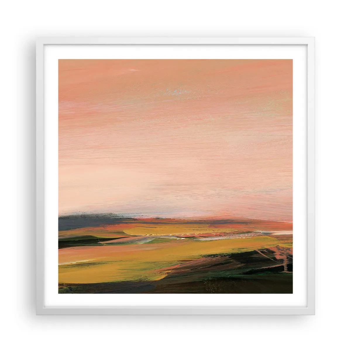 Poster in een witte lijst - In roze tinten - 60x60 cm