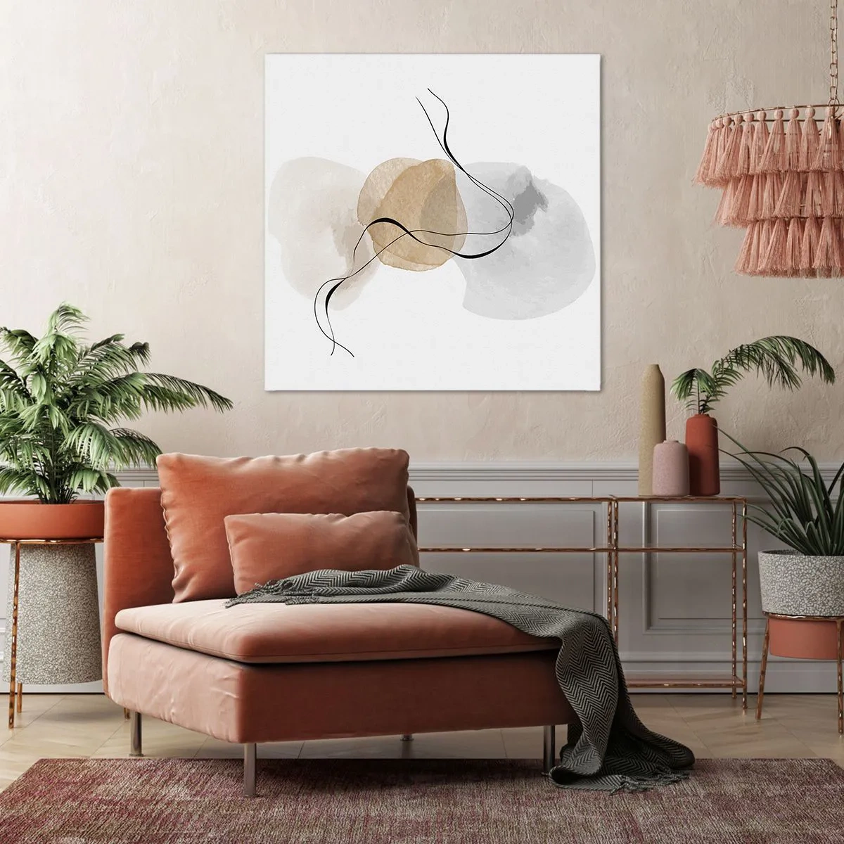 Schilderen op canvas - Lucht kralen - 70x70 cm