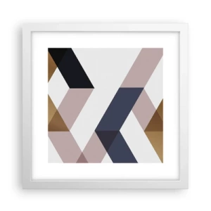 Poster in een witte lijst - Vlakken en hoeken - 30x30 cm