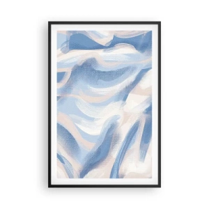 Poster in een zwarte lijst - Blauwe golven - 61x91 cm