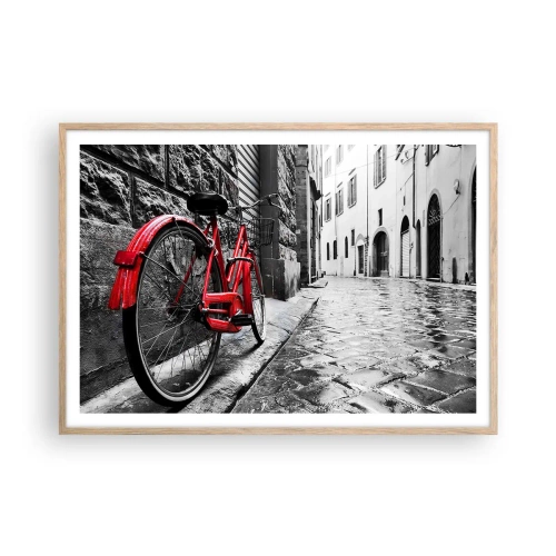 Een poster in een licht eiken lijst - Echte schoonheid verveelt niet - 100x70 cm