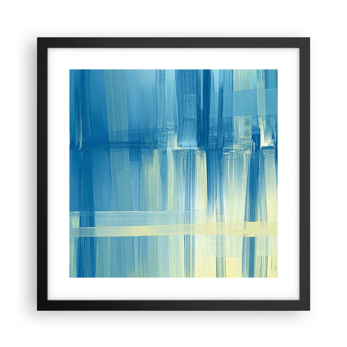 Poster in een zwarte lijst - Compositie in turkoois - 40x40 cm