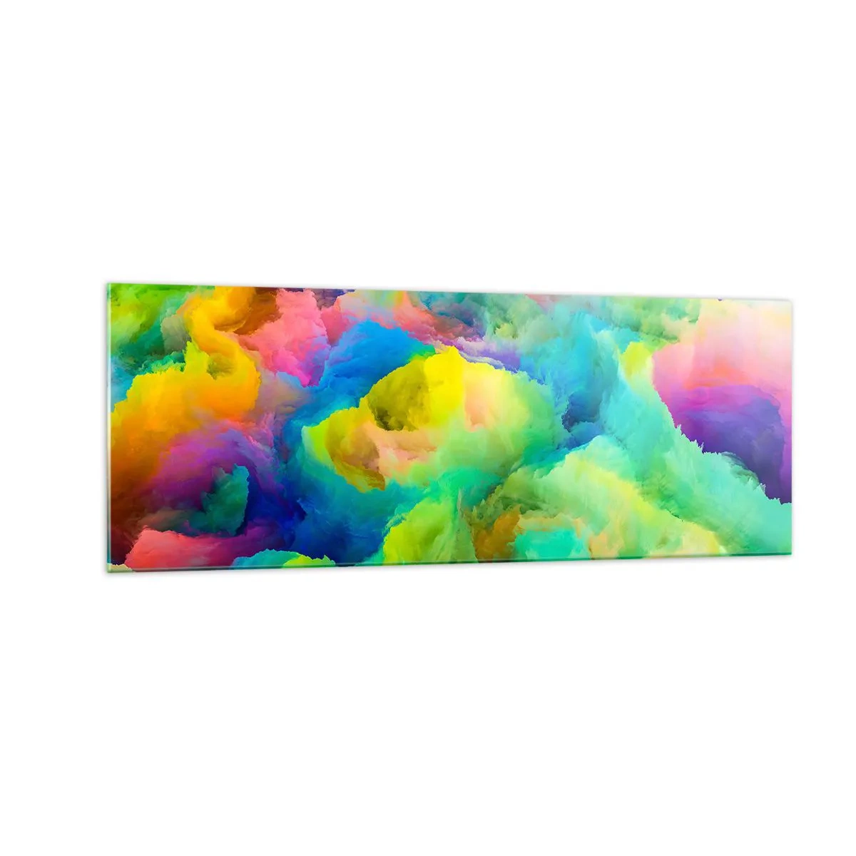 Schilderen op glas - Regenboog dons - 140x50 cm