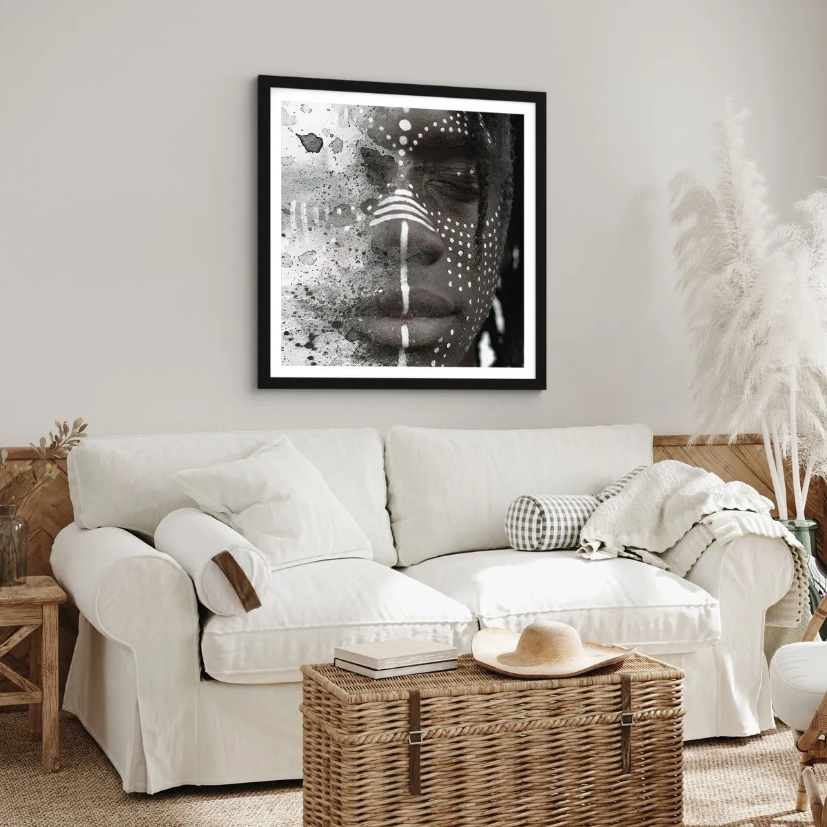 Poster in een zwarte lijst - Ontdek de oergeest - 50x50 cm