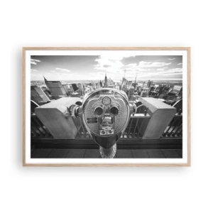 Een poster in een licht eiken lijst - Stad boven de steden - 100x70 cm