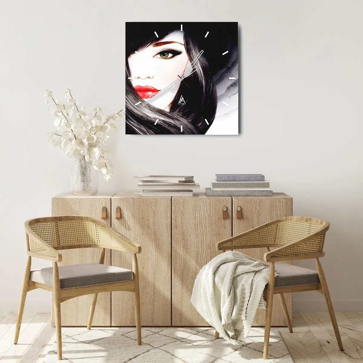 Wandklok - Klok - Saffier look - 30x30 cm