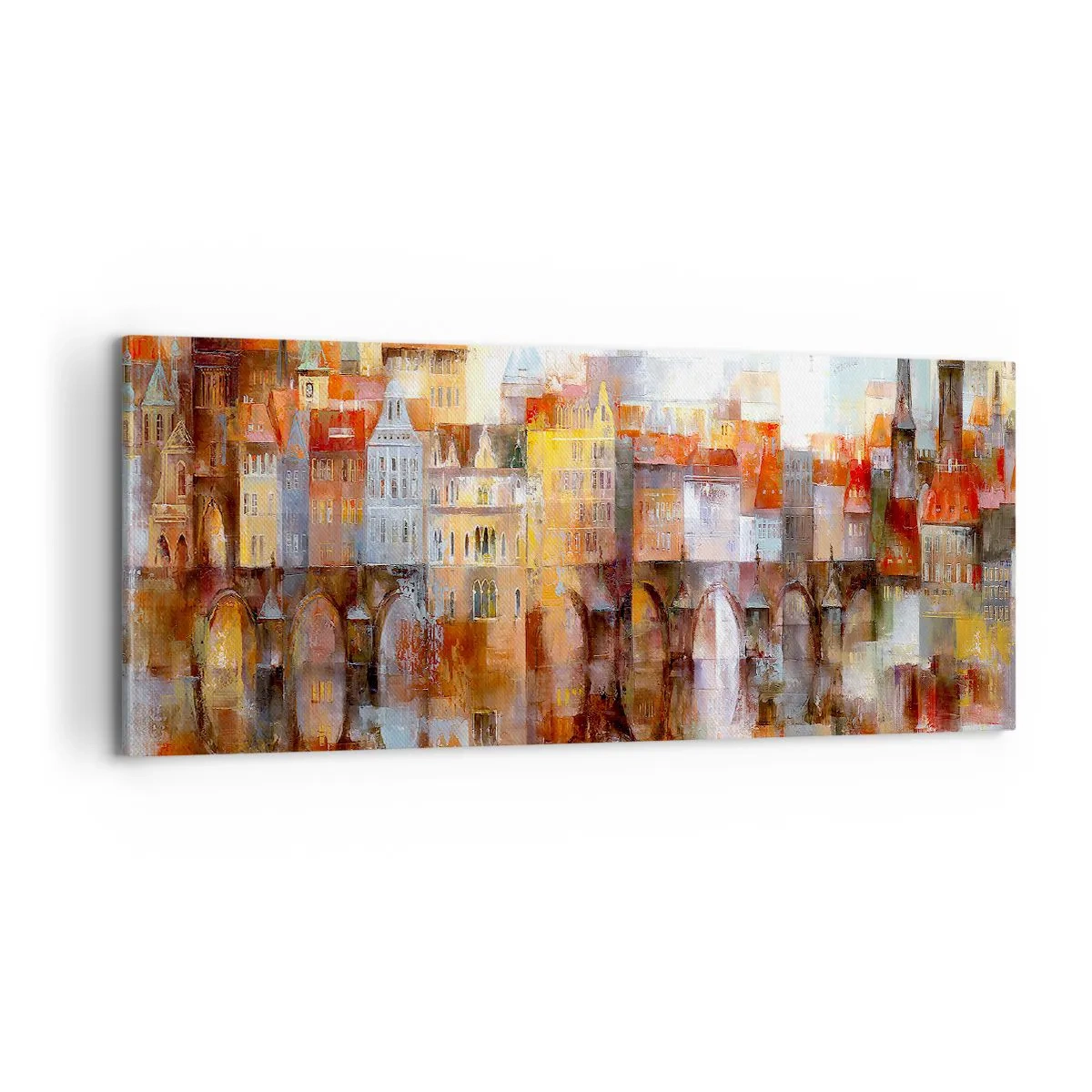 Schilderen op canvas - Ook onder de brug is het mooi - 100x40 cm