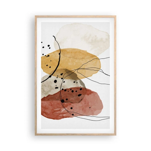 Een poster in een licht eiken lijst - Als lichte, transparante lucht - 61x91 cm