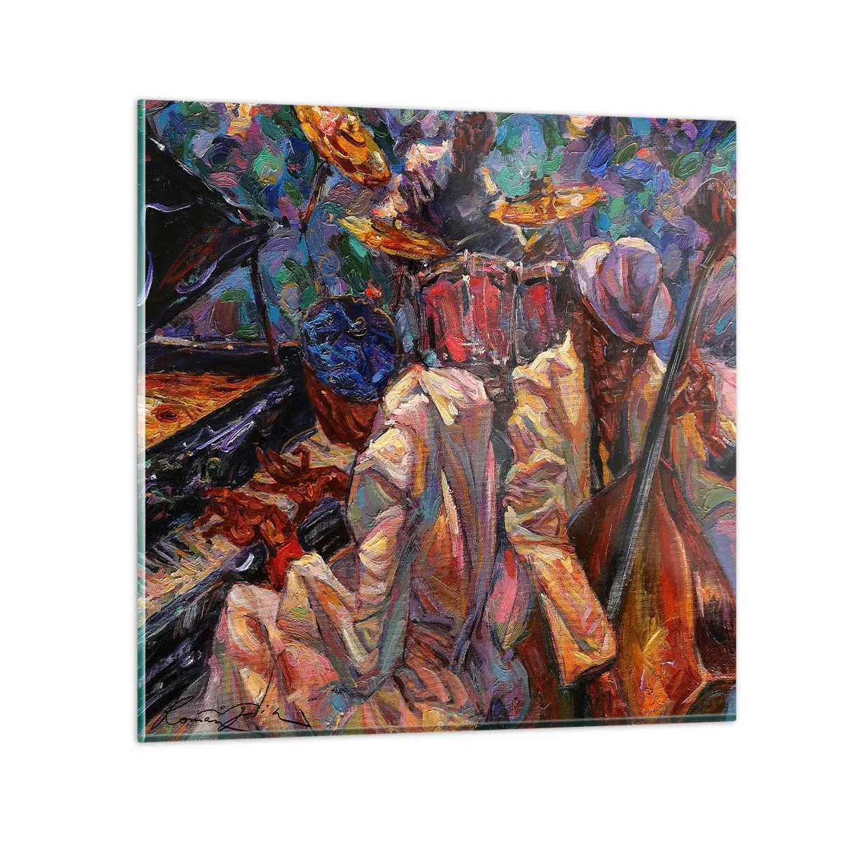 Schilderen op glas - In hetzelfde ritme - 40x40 cm