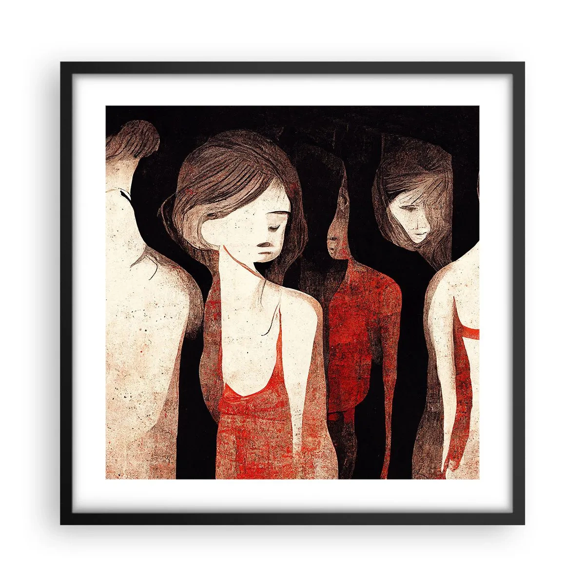 Poster in een zwarte lijst - Madonna's van duisternis - 50x50 cm