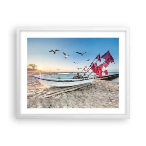 Poster in een witte lijst - Een welverdiende rust - 50x40 cm