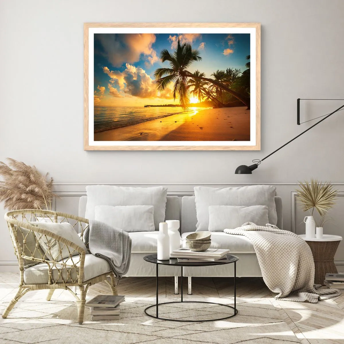 Een poster in een licht eiken lijst - Caribische droom - 40x30 cm