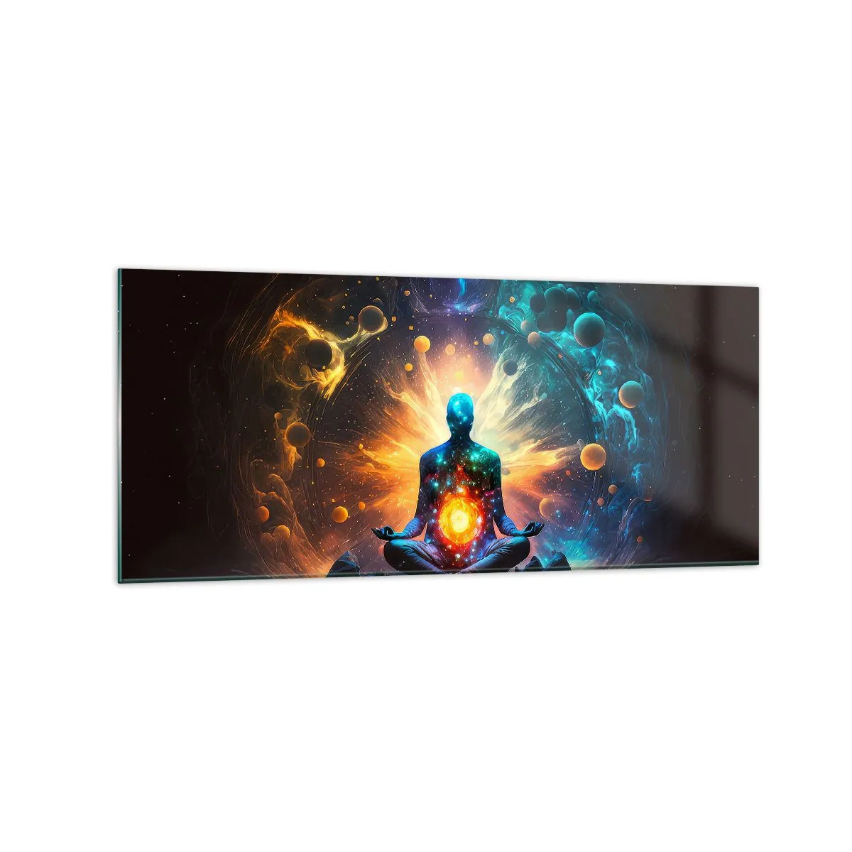 Schilderen op glas - Kosmische vrede - 120x50 cm