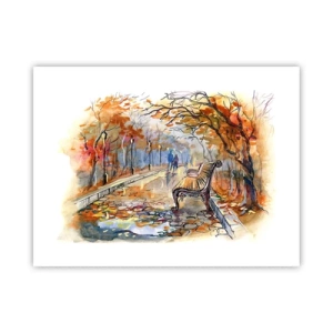 Poster - Samen wandelen in de herfst - 40x30 cm