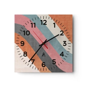Wandklok - Klok - Diagonale compositie – beweging - 30x30 cm
