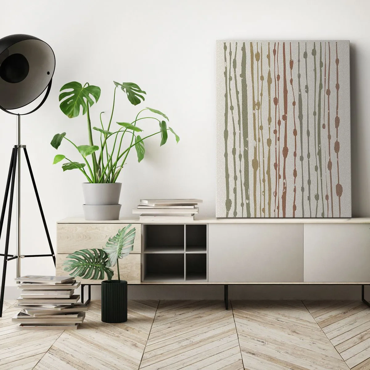 Schilderen op canvas - Muzieknotatie van kleuren - 45x80 cm