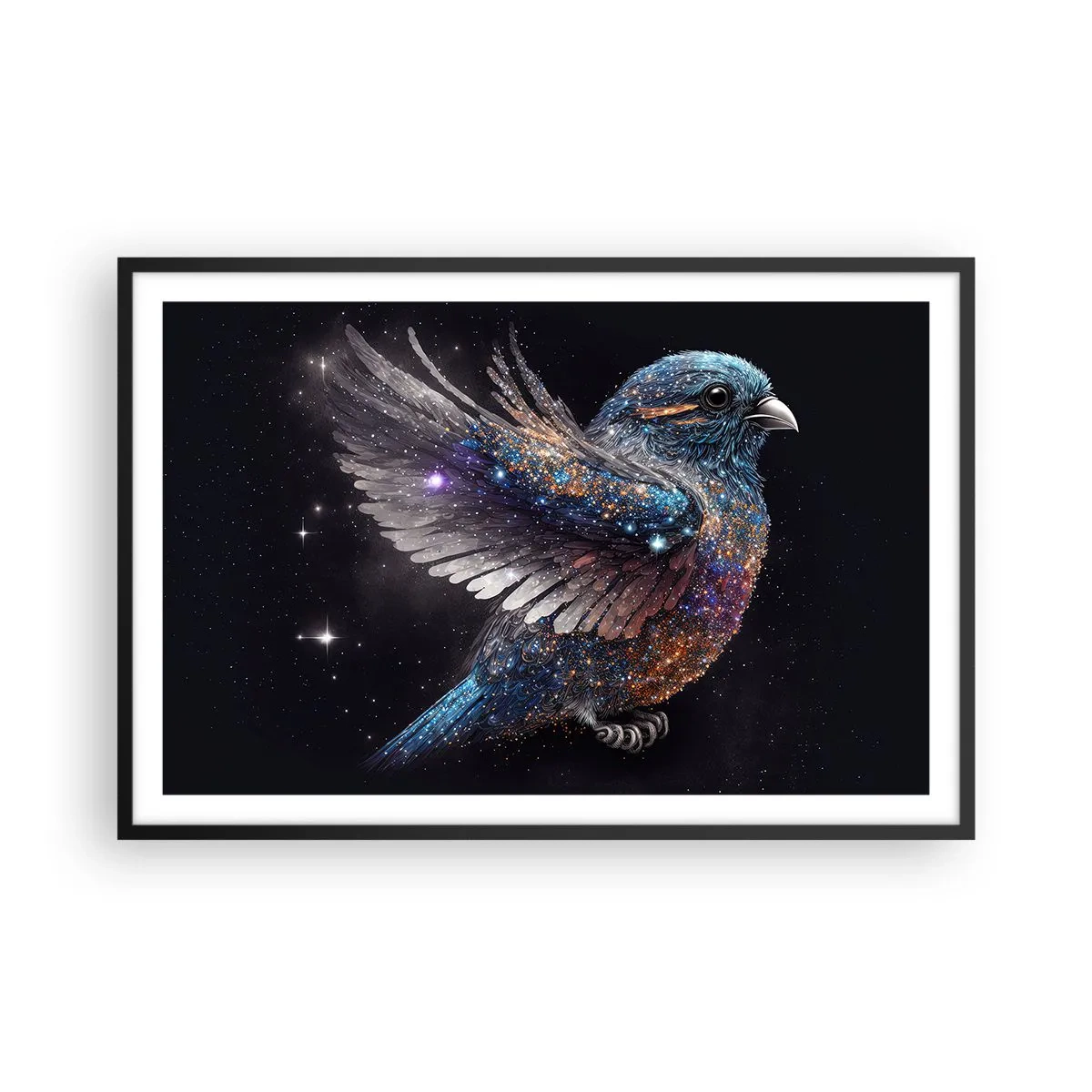 Poster in een zwarte lijst - Diamant mus - 91x61 cm