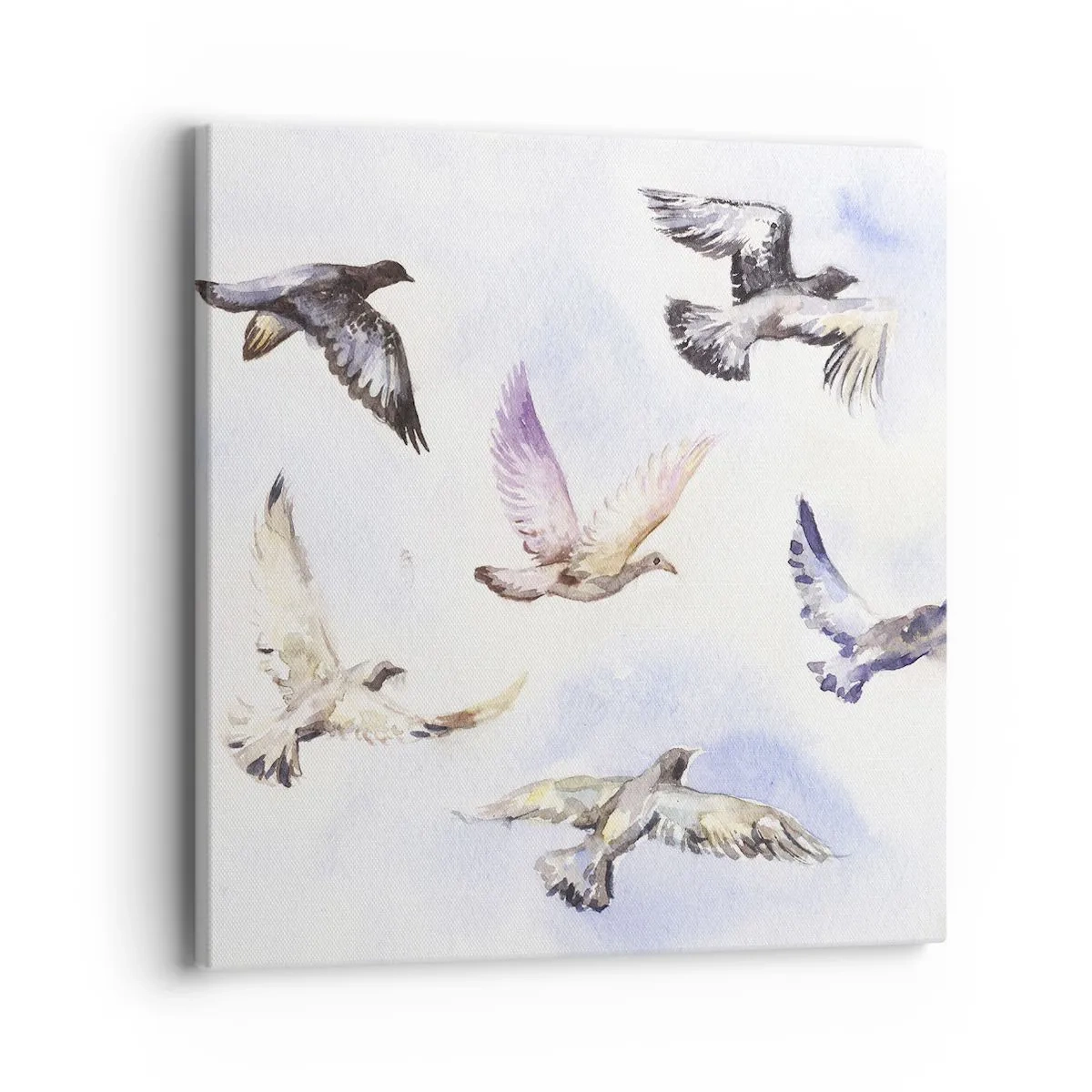 Schilderen op canvas - Vrijheid in grijs en blauw - 40x40 cm