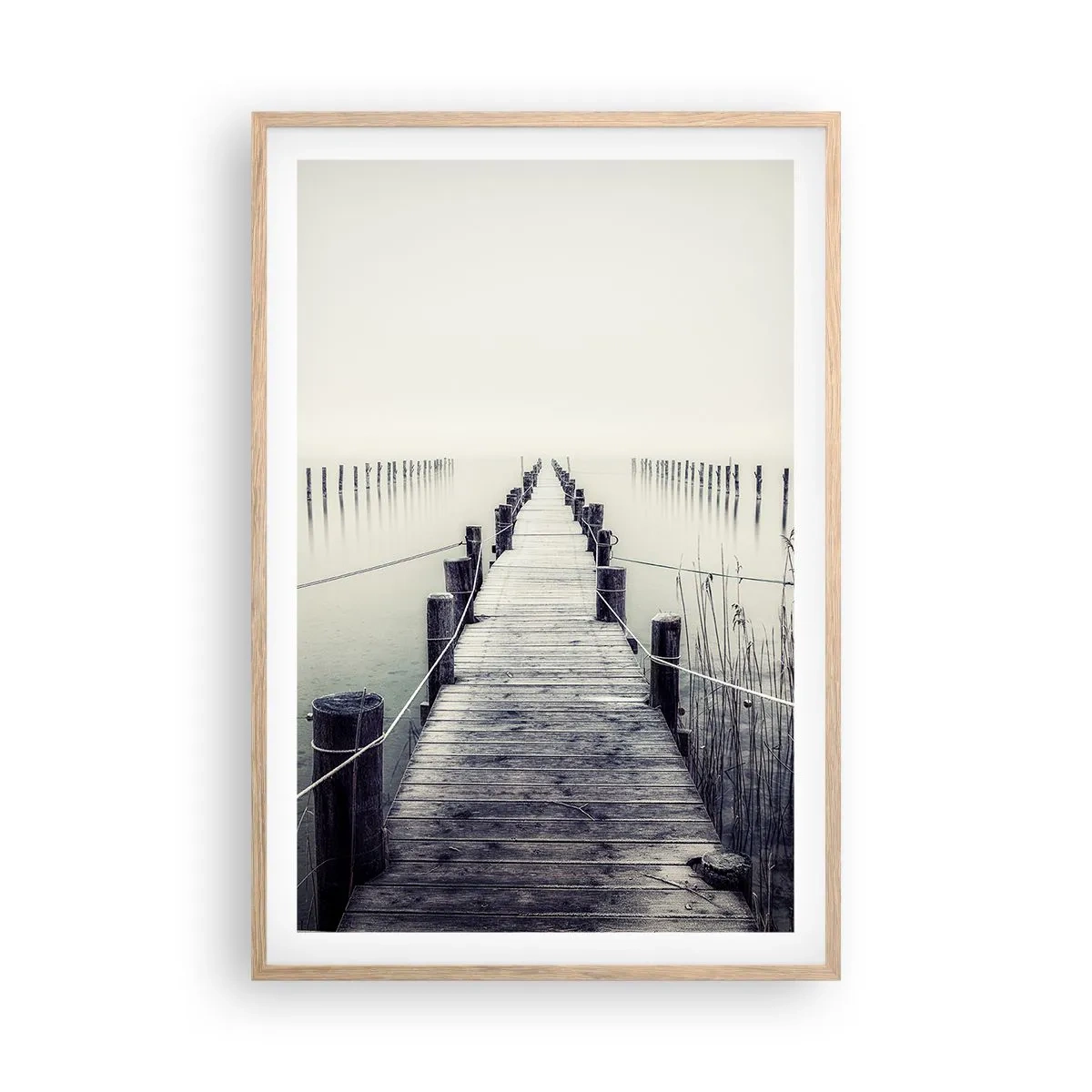 Een poster in een licht eiken lijst - Dompel jezelf onder in vrede - 61x91 cm