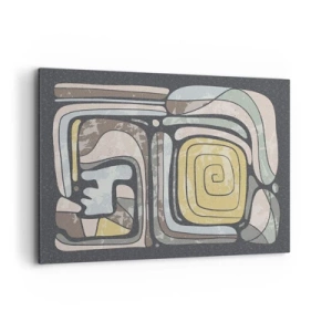 Schilderen op canvas - Abstractie in de precolumbiaanse geest - 100x70 cm