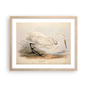 Een poster in een licht eiken lijst - Dame op de biezen - 50x40 cm