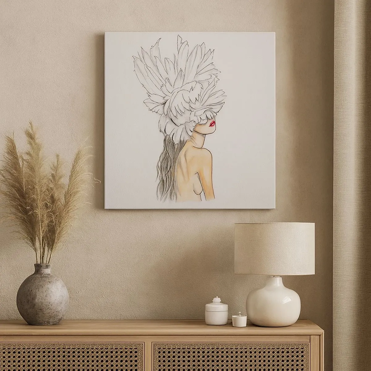 Schilderen op canvas - gekroonde schoonheid - 30x30 cm