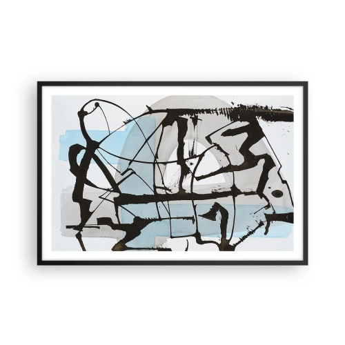 Poster in een zwarte lijst - Toch blauw - 91x61 cm