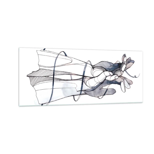 Schilderen op glas - Touch-studie - 100x40 cm