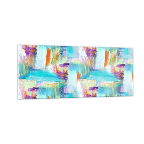Schilderen op glas - Vrolijk vlekkerig en besmeurd - 100x40 cm