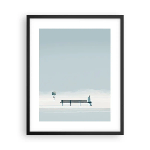 Poster in een zwarte lijst - Ja, ik wacht. - 40x50 cm