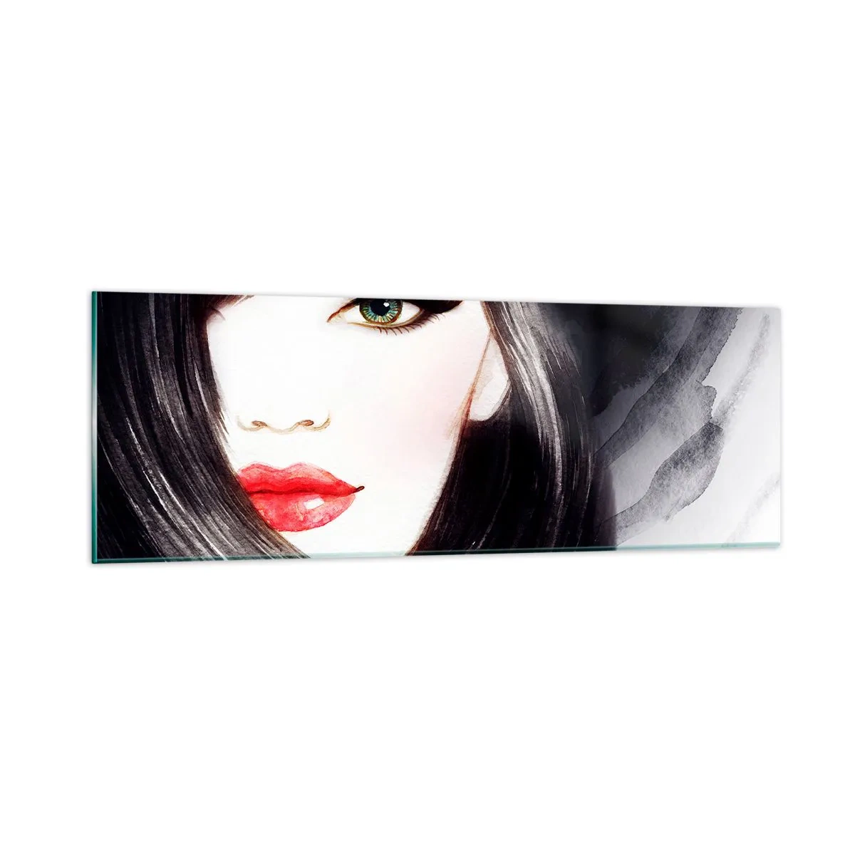 Schilderen op glas - Saffier look - 90x30 cm