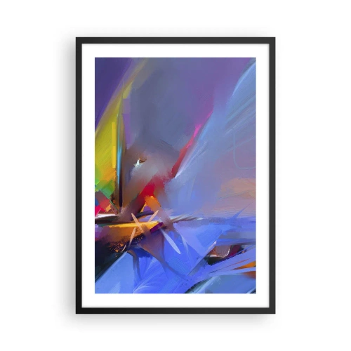 Poster in een zwarte lijst - Een abstract kleurenspel in een dynamische compositie - 50x70cm - Propellers als een vogel - Moderne wanddecoratie voor woonkamer en slaapkamer ARTTOR