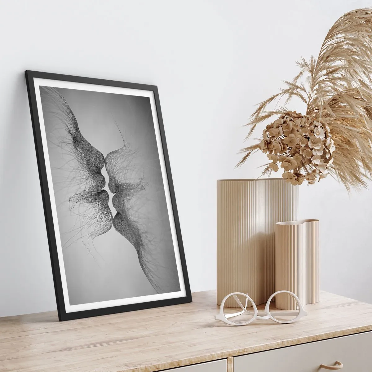 Poster in een zwarte lijst - Kus van de wind - 40x50 cm